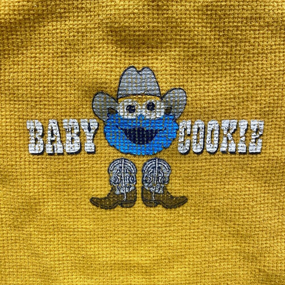 VTG Sesame Street Baby Cookie Monster Thermal One Piece Size 12m Cowboy Western